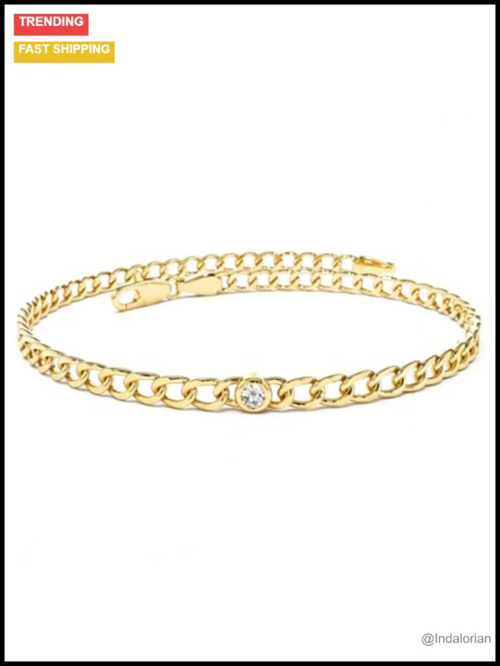 14K Gold Filled Link Bracelet for Women, Stackable Gold Bracelet
